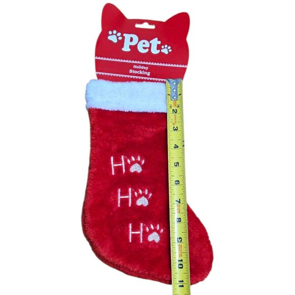 5 New Pet Christmas Stocking Red Plush Paws Ho Holiday Cat Dog Puppy Kitten Gift - Picture 7 of 9